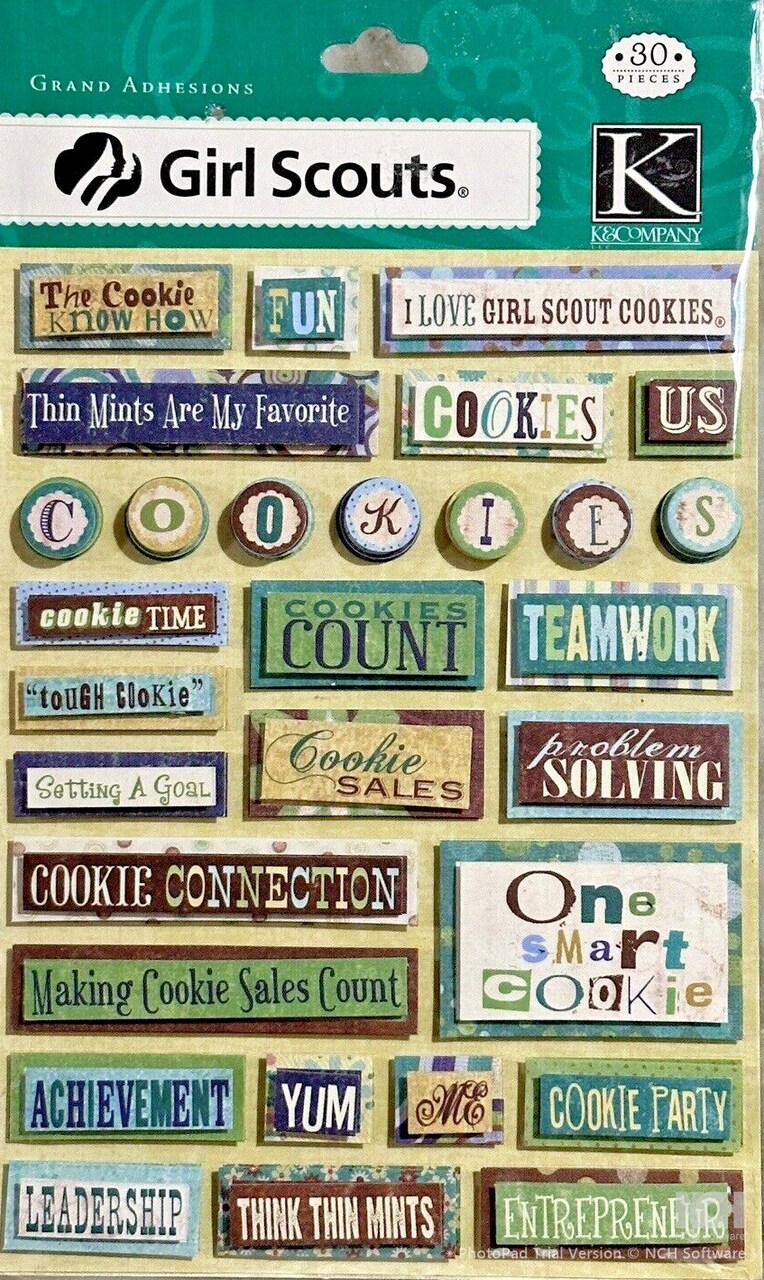 K & Company Girl Scouts Cookies Grand Adhesion Dimensional Stickers